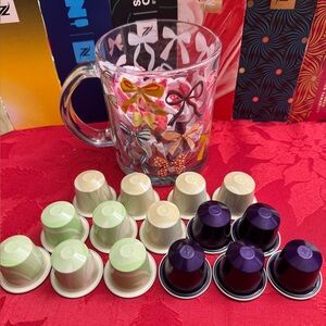 Nespresso OL mug fest Colorful Bow-Patterned Glass Mug